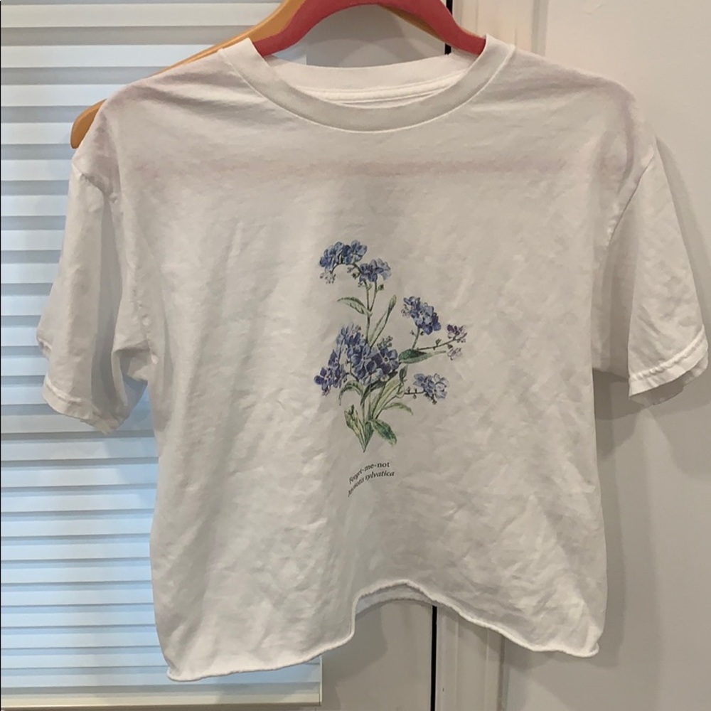 brandy melville “forget me not” white t-shirt